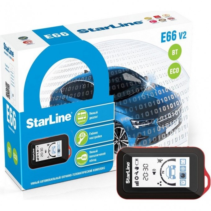 Сигнализация STARLINE E66 V2 BT ECO 2CAN+4LIN GSM 59501